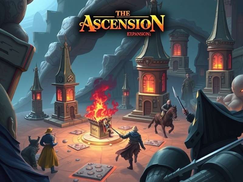 A collage of various Ascension Game expansion box arts