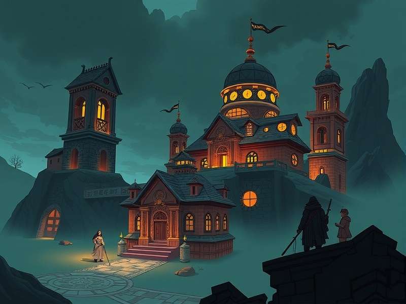 Complex gamebook branching diagram showing narrative paths