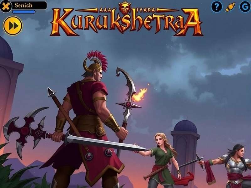 Karna character artwork from Kurukshetra Ascension Game, glowing with divine energy and holding his legendary bow