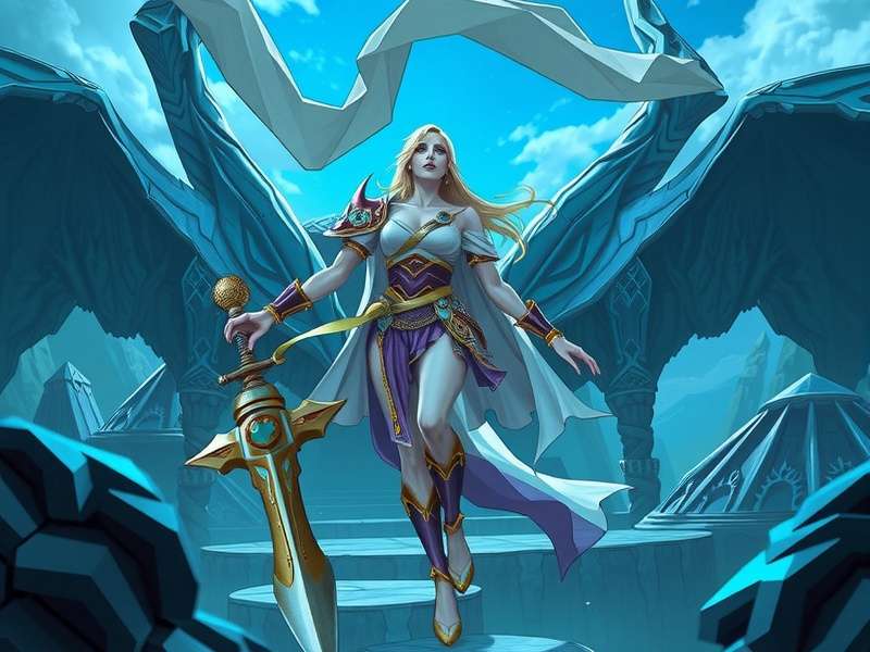 Ultima IX Ascension gameplay scene showing hero in fantasy world