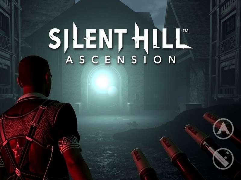 Silent Hill Ascension Android gameplay screenshot showing a character in a foggy, eerie environment