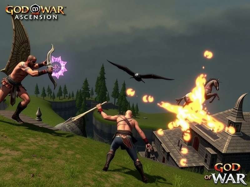 God of War Ascension PC gameplay screenshot showing Kratos in combat