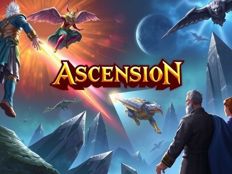 Ascension Game epic battle scene with players fighting a dragon boss
