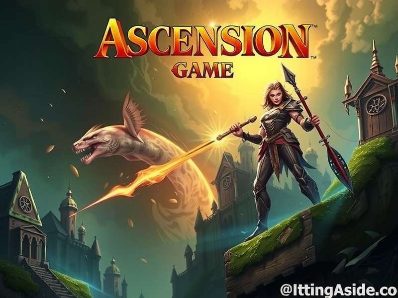 Ascension Game PC – cosmic battle scene with divine shards and a towering Ascendant figure