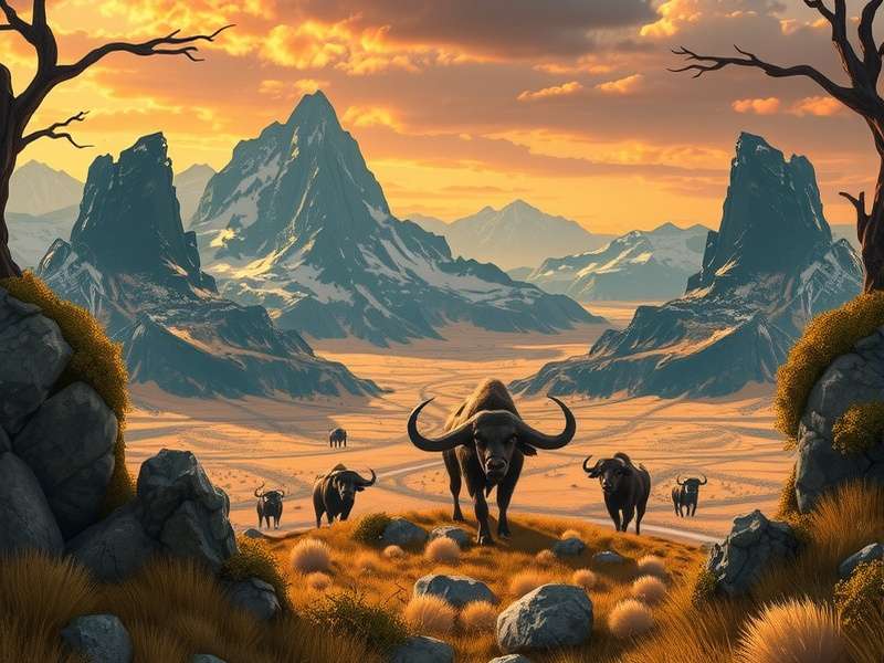 Buffalo Ascension Game – Heroic buffalo spirit rising over the plains